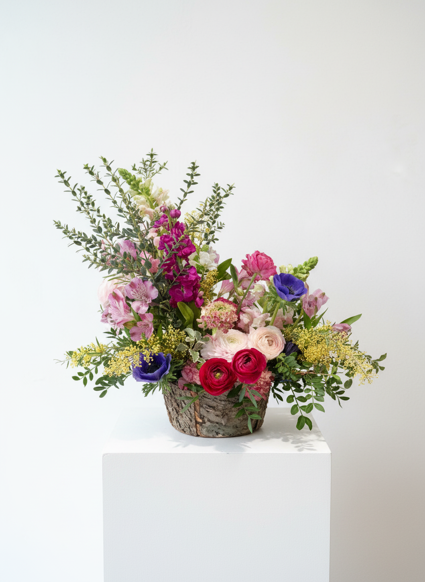 Hommage en couleur - panier floral