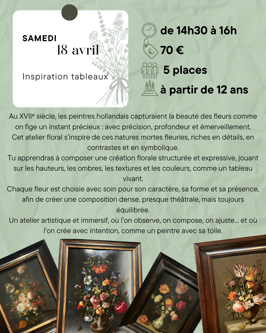 Atelier floral - Inspiration tableau hollandais