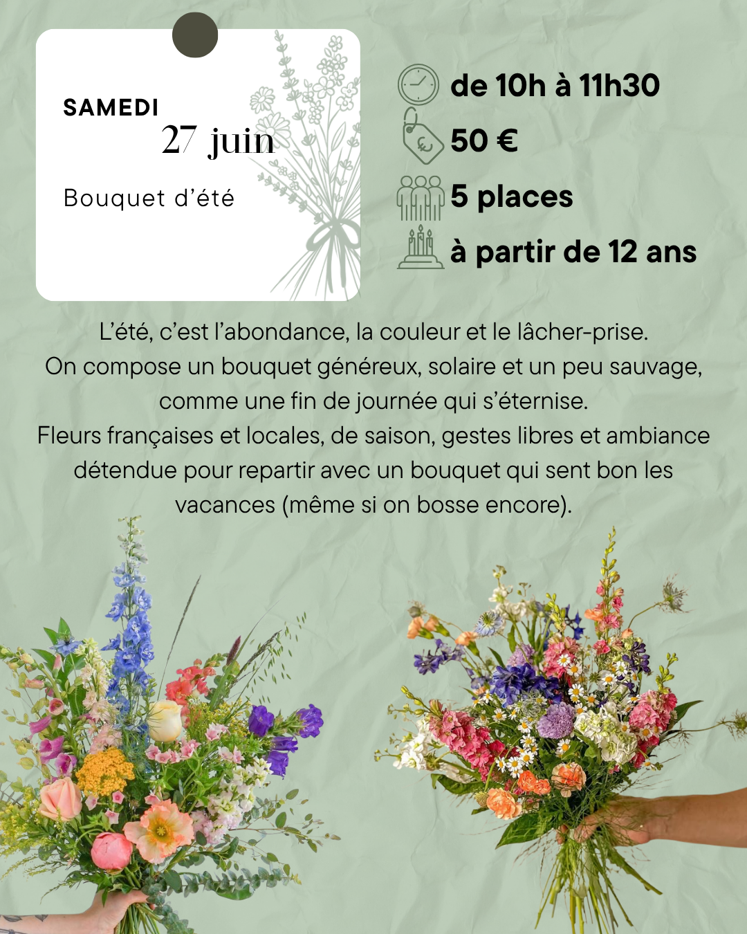 Atelier floral - bouquet d'été